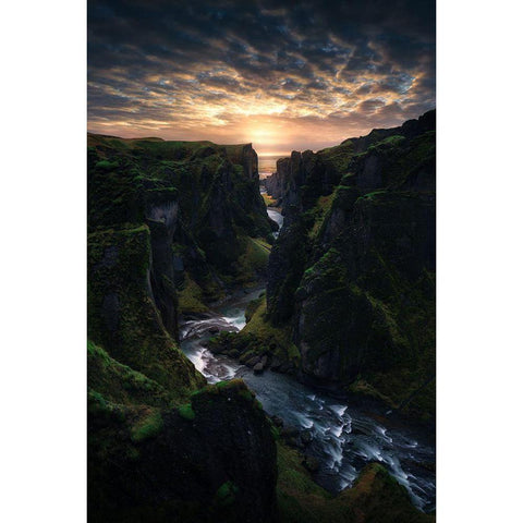 Light Canyon. Gold Ornate Wood Framed Art Print with Double Matting by Pablo De, Juan