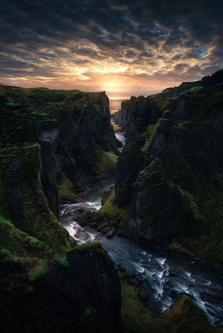 Light Canyon. Black Ornate Wood Framed Art Print with Double Matting by Pablo De, Juan