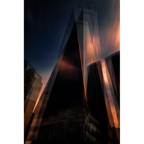 Grattacieli 4 Black Modern Wood Framed Art Print with Double Matting by Della Latta, Massimo