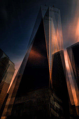 Grattacieli 4 White Modern Wood Framed Art Print with Double Matting by Della Latta, Massimo