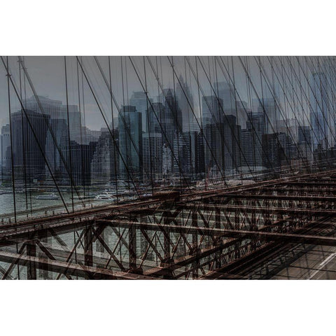 Nyc 6 Black Modern Wood Framed Art Print with Double Matting by Della Latta, Massimo