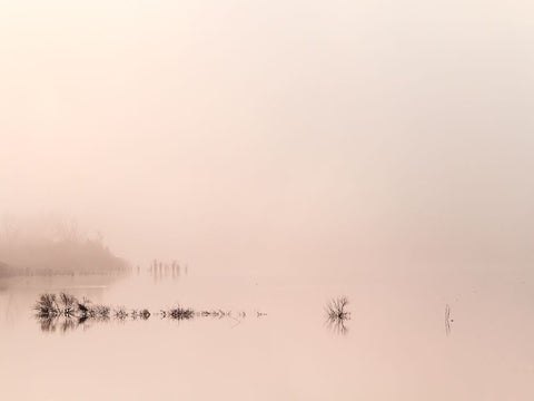 Lake White Modern Wood Framed Art Print with Double Matting by Lorenzetti, Andrea