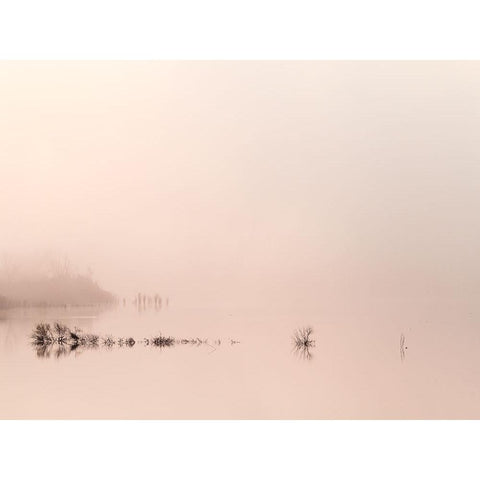 Lake Black Modern Wood Framed Art Print by Lorenzetti, Andrea