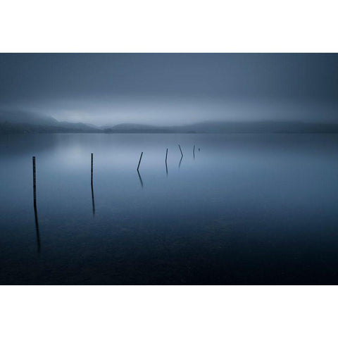 Calm White Modern Wood Framed Art Print by Ahern, David