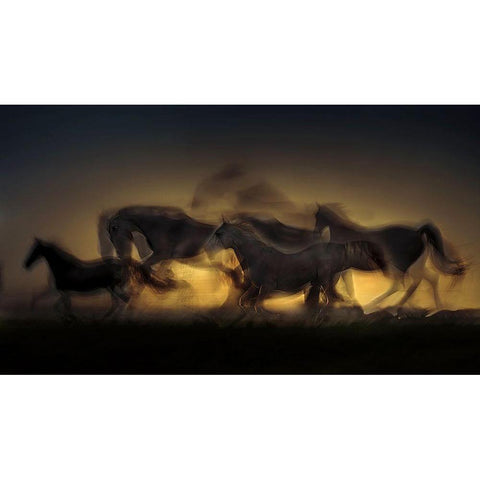 Out Of Hell Gold Ornate Wood Framed Art Print with Double Matting by Malovrh, Milan