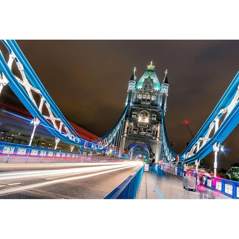 Crazy London White Modern Wood Framed Art Print by Lashin, Ahmed