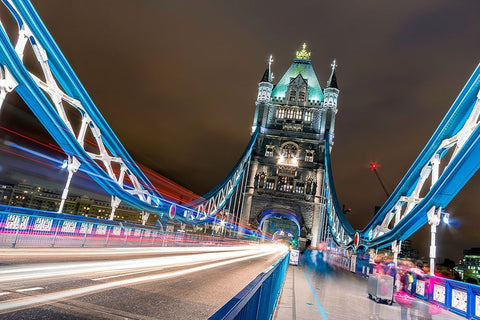 Crazy London Black Ornate Wood Framed Art Print with Double Matting by Lashin, Ahmed