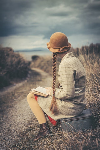 Far Away Black Ornate Wood Framed Art Print with Double Matting by Russocka, Magdalena