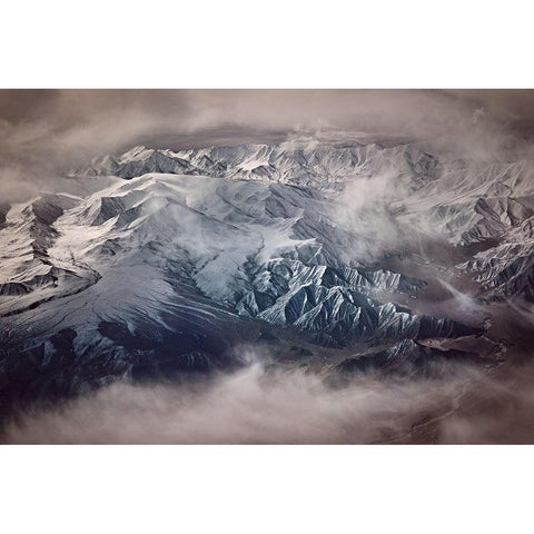 The Tibetan Plateau Black Modern Wood Framed Art Print with Double Matting by Van Hoecke, Martin