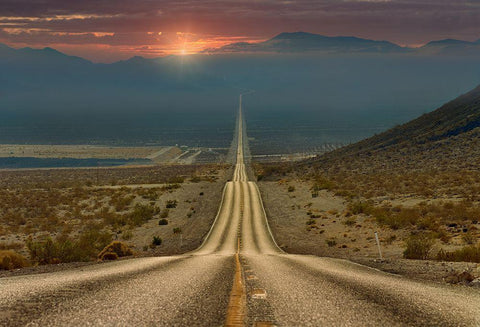 My Way... White Modern Wood Framed Art Print with Double Matting by Shatov, Gennady
