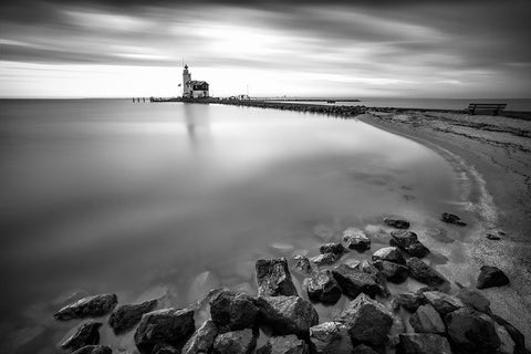 The Marken White Modern Wood Framed Art Print with Double Matting by Mierzejewski, Krzysztof