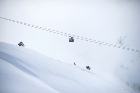 Grandvalira White Modern Wood Framed Art Print with Double Matting by Simoes, Goncalo