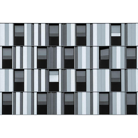 Repetitive Patterns White Modern Wood Framed Art Print by Vangindertael, Luc