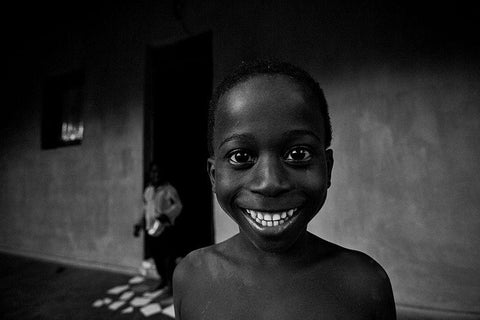 Sorriso Black Ornate Wood Framed Art Print with Double Matting by Godinho, Luis