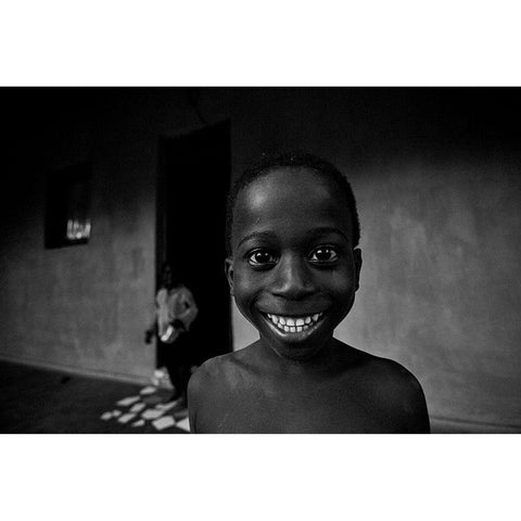 Sorriso Black Modern Wood Framed Art Print by Godinho, Luis