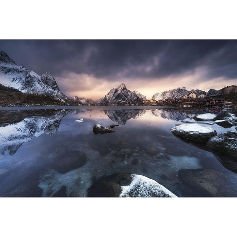 Winter Light White Modern Wood Framed Art Print by Martin Castan, David