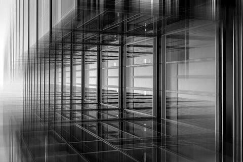 Lines And Patterns White Modern Wood Framed Art Print with Double Matting by Wogeck, Marianne