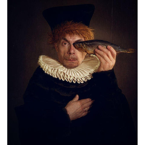 Point Of View Black Modern Wood Framed Art Print by Melik-Nubarova, Svetlana