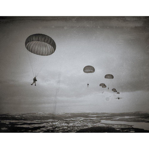 Airborne#4 In The Air Gold Ornate Wood Framed Art Print with Double Matting by Van Hoecke, Martin