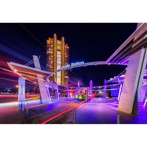 Uptown Dallas Black Modern Wood Framed Art Print by Zheng, Michael