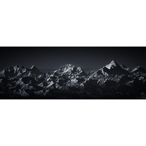 K2 The Abruzzi Spur Black Modern Wood Framed Art Print with Double Matting by Van Hoecke, Martin