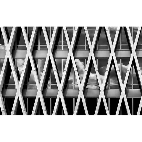 Skyscraper Black Modern Wood Framed Art Print with Double Matting by Stalmans, Luc