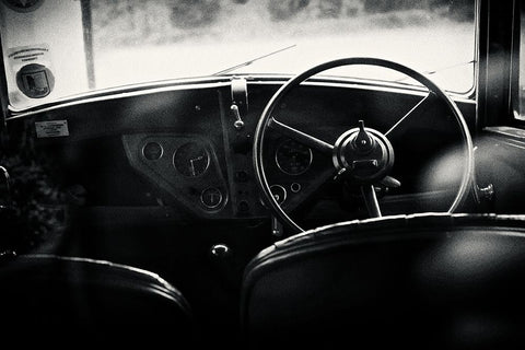 Rear Window White Modern Wood Framed Art Print with Double Matting by Bland, Richard