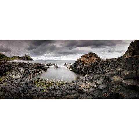 The Giants Causeway Black Modern Wood Framed Art Print by Romero Angueira, Yolanda