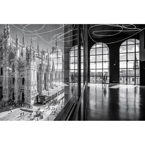 Novecentos Reflections Black Modern Wood Framed Art Print by Tagliarino, Marco