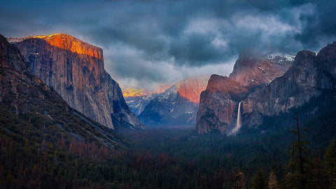 The Yin And Yang Of Yosemite Black Ornate Wood Framed Art Print with Double Matting by Zheng, Michael