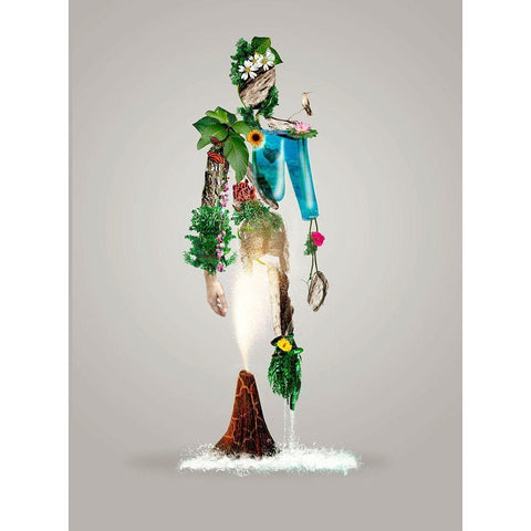 The Fantasy Nature Man White Modern Wood Framed Art Print by D Onofrio, Wanda
