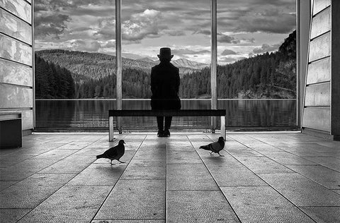 Waiting For Tomorrow White Modern Wood Framed Art Print with Double Matting by Deste, Francesco