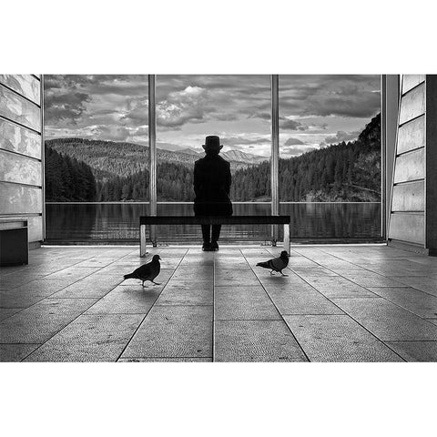 Waiting For Tomorrow Black Modern Wood Framed Art Print by Deste, Francesco