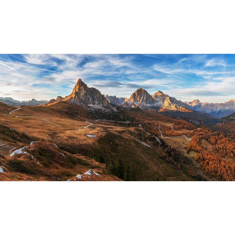 Autumn In Dolomites White Modern Wood Framed Art Print by Krivec, Ales