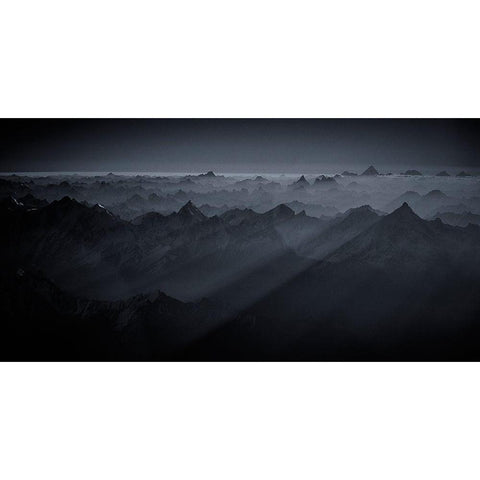 Sunrise Over The Karakoram Gold Ornate Wood Framed Art Print with Double Matting by Van Hoecke, Martin