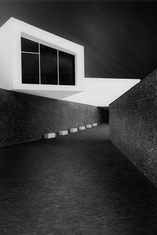 Light Games White Modern Wood Framed Art Print with Double Matting by Azevedo, Olavo