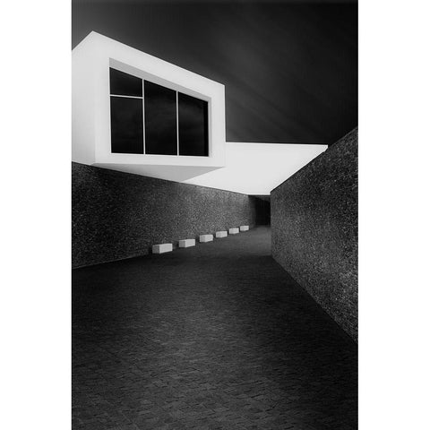 Light Games Black Modern Wood Framed Art Print with Double Matting by Azevedo, Olavo