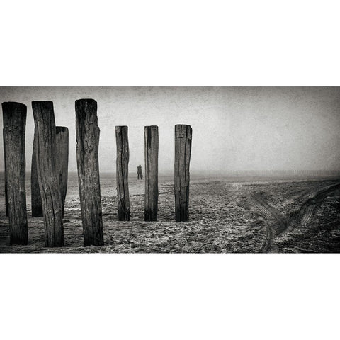 Astray White Modern Wood Framed Art Print by Claes, Gilbert