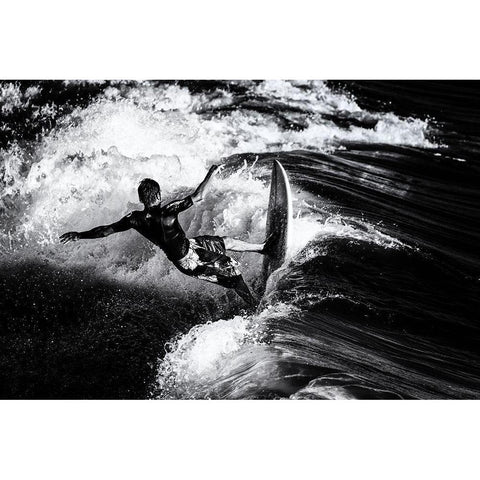 Surf 8 Black Modern Wood Framed Art Print by Della Latta, Massimo