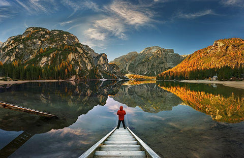 Morning Silence... Black Ornate Wood Framed Art Print with Double Matting by Browko, Krzysztof