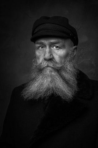 Old Sailor Black Ornate Wood Framed Art Print with Double Matting by Jenkins, Gareth