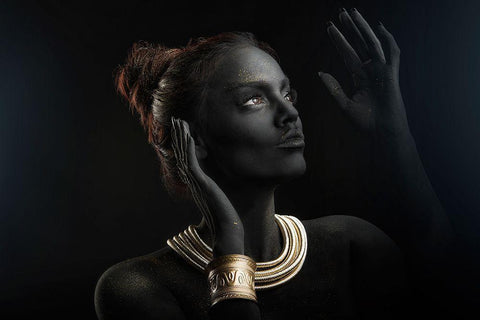 Sofia Black Ornate Wood Framed Art Print with Double Matting by Dzodan, Bojan