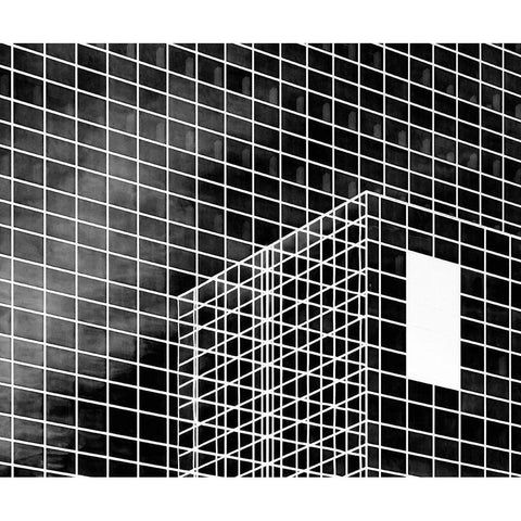 The White Rectangle White Modern Wood Framed Art Print by Van Son, Greetje