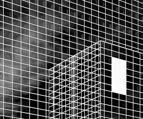 The White Rectangle Black Ornate Wood Framed Art Print with Double Matting by Van Son, Greetje