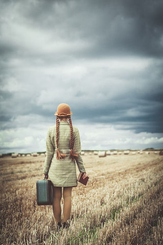 Back Home Black Ornate Wood Framed Art Print with Double Matting by Russocka, Magdalena