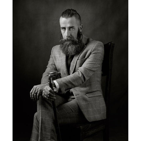 Conor Black Modern Wood Framed Art Print with Double Matting by Wilkinson, Hugh