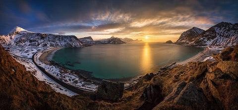 Vikbukta Black Ornate Wood Framed Art Print with Double Matting by Kruczynski, Wojciech