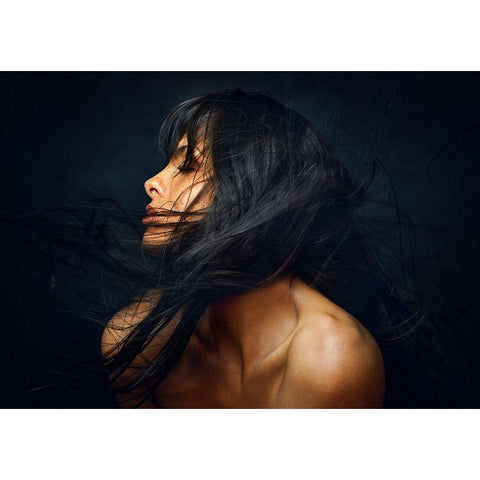 Yanika Black Modern Wood Framed Art Print by Rise, Zachar