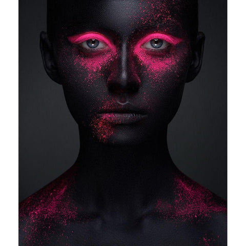 Pink Black Modern Wood Framed Art Print by Malikov, Alex
