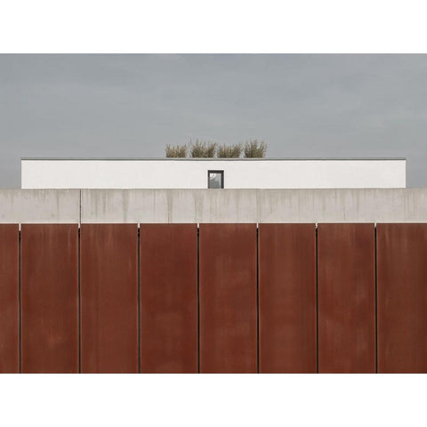 Behind The Wall White Modern Wood Framed Art Print by Lenzen, Klaus